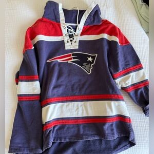 Patriots Striped Hoodie Hocket Jersey